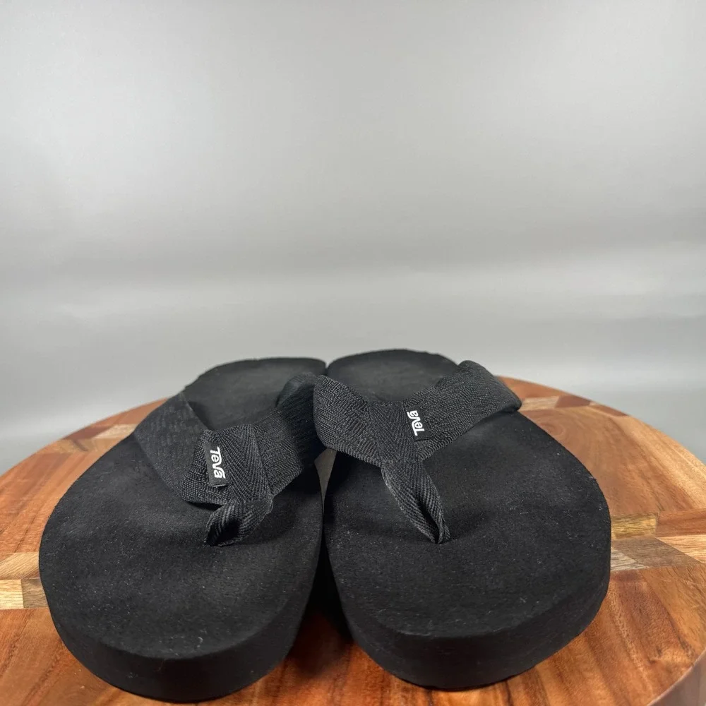 Teva Mush II Mens Black Flip Flop Sandals Cushioned Thong 4168 Size 10